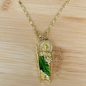 ST Jude Thaddeus Pendant Necklace Gold Plated